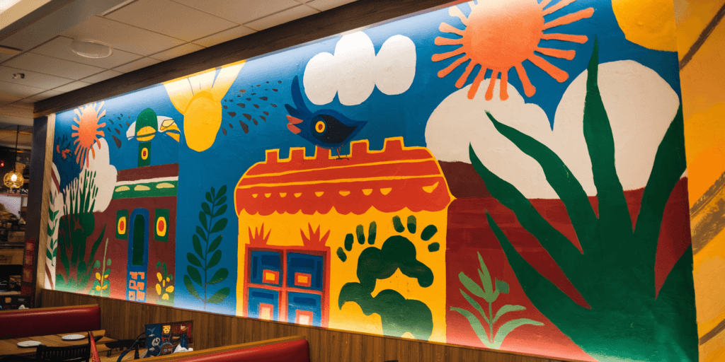 Mexican wall art in a restaurant