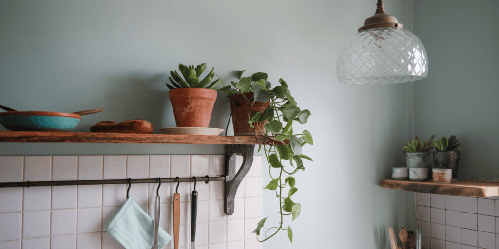 Plants used in Small Apartment Kitchen Decor Ideas, small kitchen